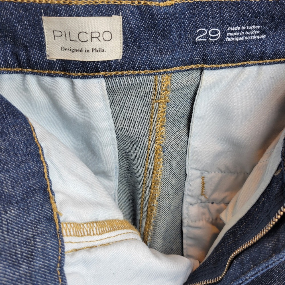 Anthropologie Pilcro Wide Leg Jeans 29 Dark Wash High Rise Western Coastal Boho - Picture 5 of 9